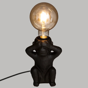 Lampe socle "Singe" noire - céramique H17 cm