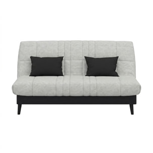 Canapé convertible Elios, matelas Simmons, 130 x 190 cm, 2 coussins offerts, Tambre perle