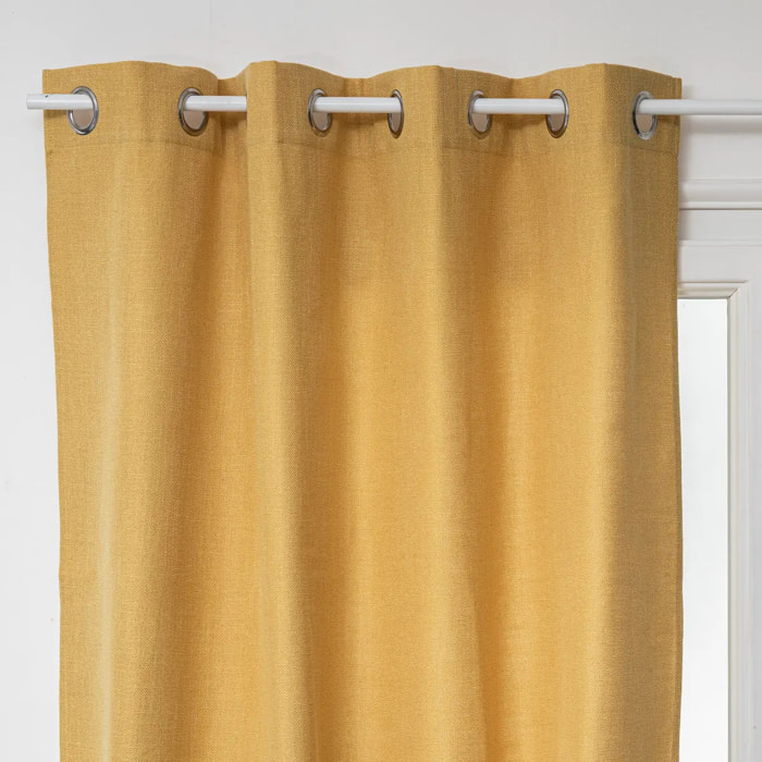 Rideau "Clem" à oeillets - jaune moutarde 140x260 cm
