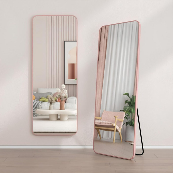 Specchio da terra o parete 50x160 cm con telaio oro rosa - Vichy