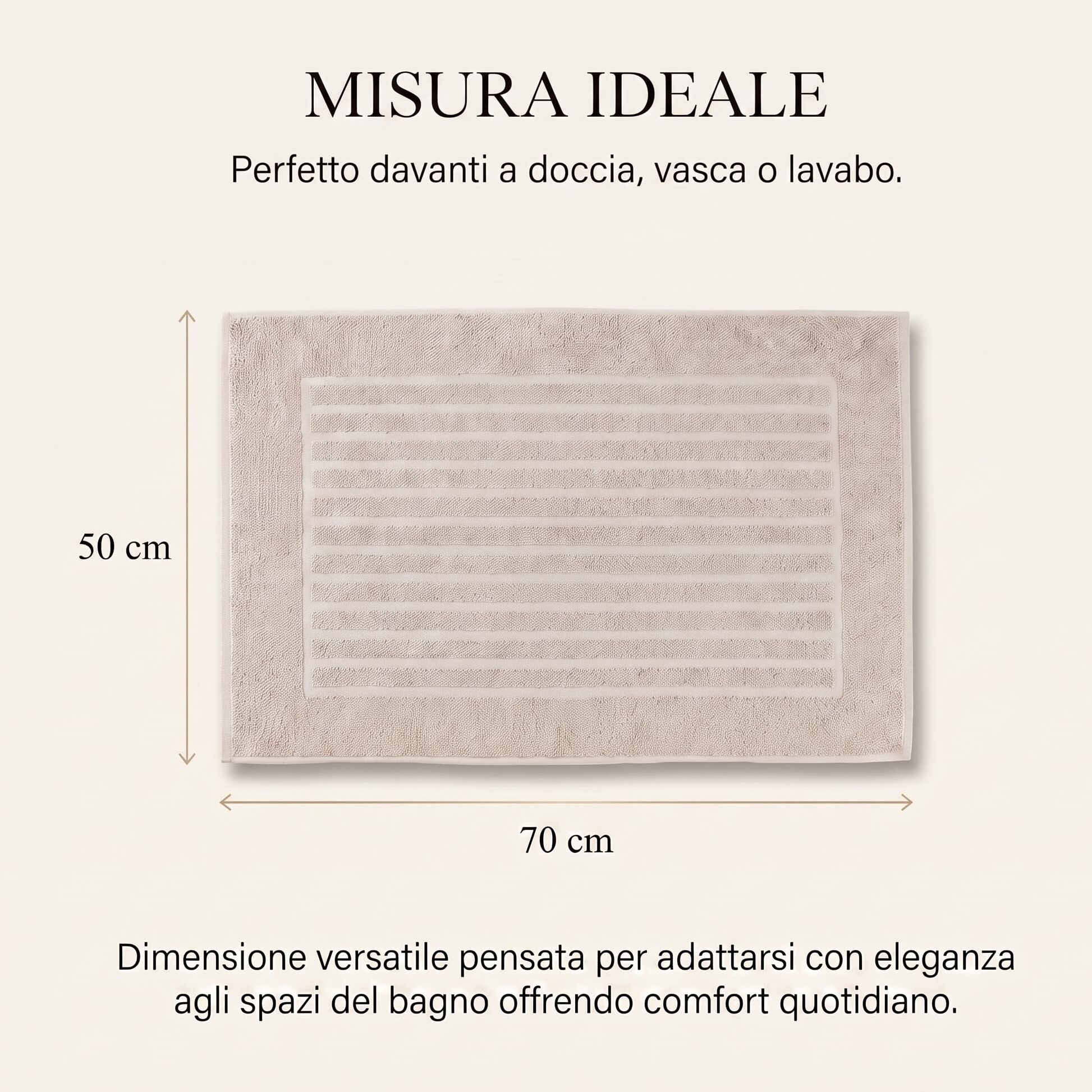INTRECCI HOME Tappeto Bagno, in Puro Cotone 700 g, , Morbidezza Extra, Assorbenza Superiore, Elegante e Durevole