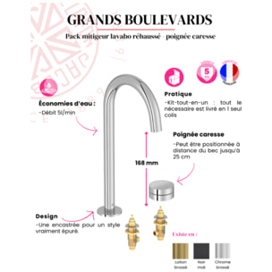 Mitigeur lavabo 2 trous XL Grands Boulevards Chromé