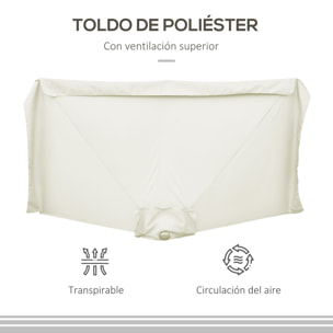 Sombrilla Rectangular 230x130x249 cm Parasol para Pared Media Sombrilla con Manivela Protección UV Impermeable Sombrilla para Balcón Terraza Jardín Crema