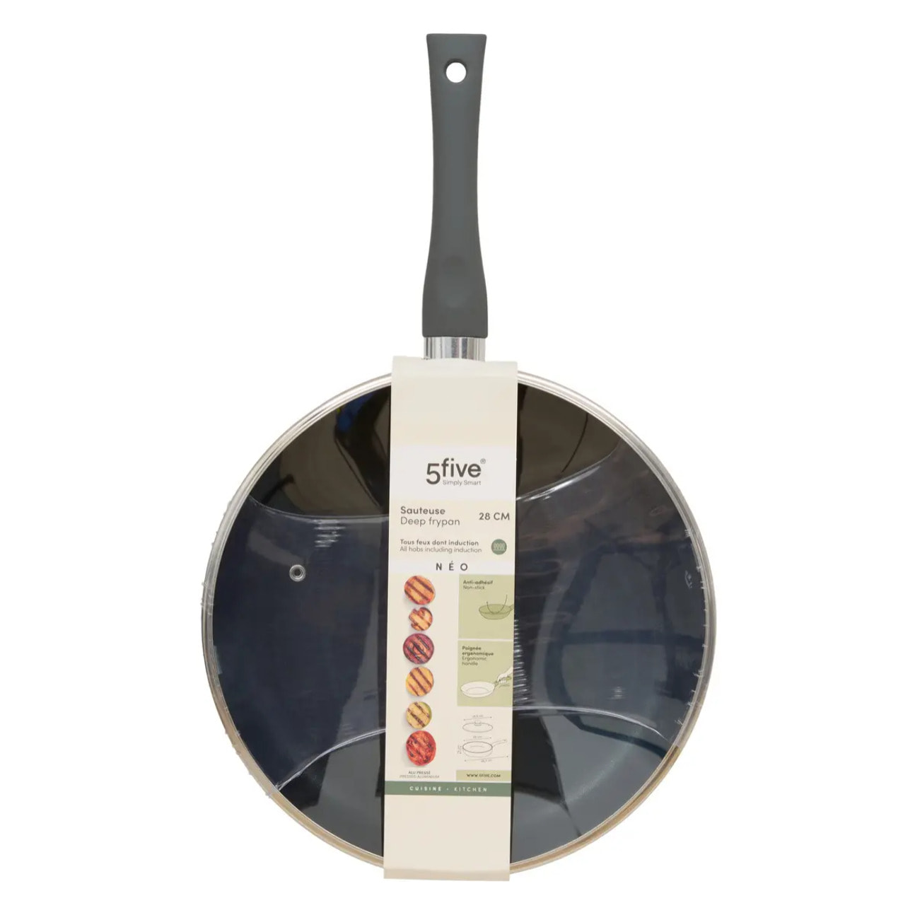 Sauteuse Neo D28cm aluminium gris