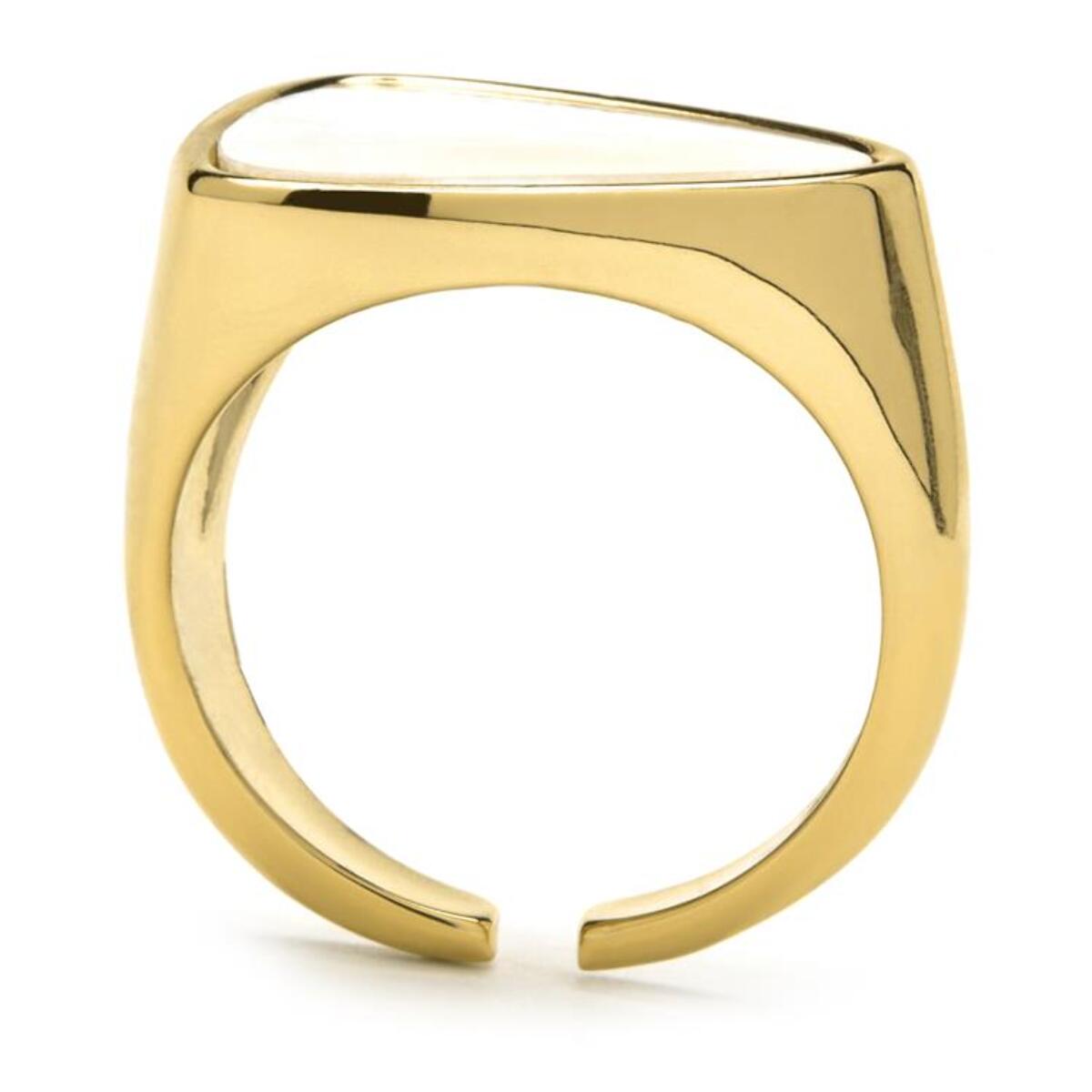 Anillo con Madreperla Blanca acabado oro 18k