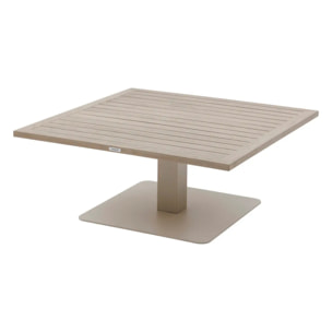 Table de jardin relevable carrée "Salimia" graphite & honey 110 x 110 x 69cm en aluminium