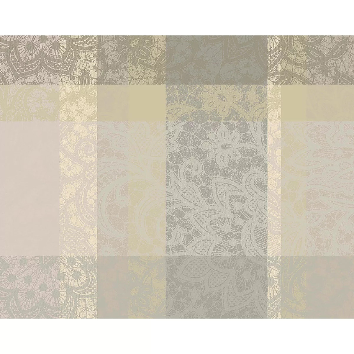 Set pur coton enduit motif jacquard Mille dentelles naturel
