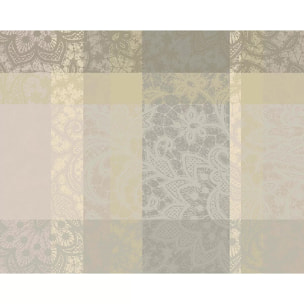 Set pur coton enduit motif jacquard Mille dentelles naturel
