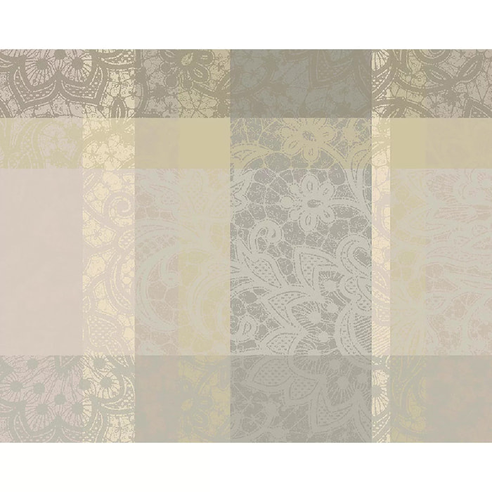 Set pur coton enduit motif jacquard Mille dentelles naturel
