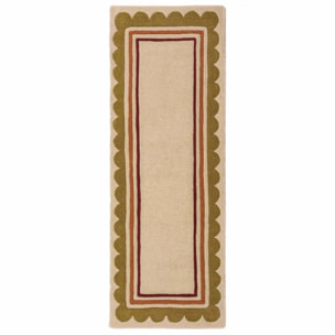 Tapis de couloir en laine à bordure festonné LOIS