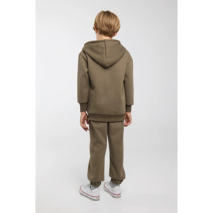 Chándal deportivo de niño afelpado chaqueta y jogger ancho verde botella