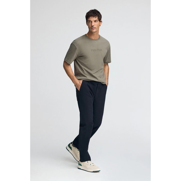 Camiseta verde militar de manga corta y logo engomado Polo Club