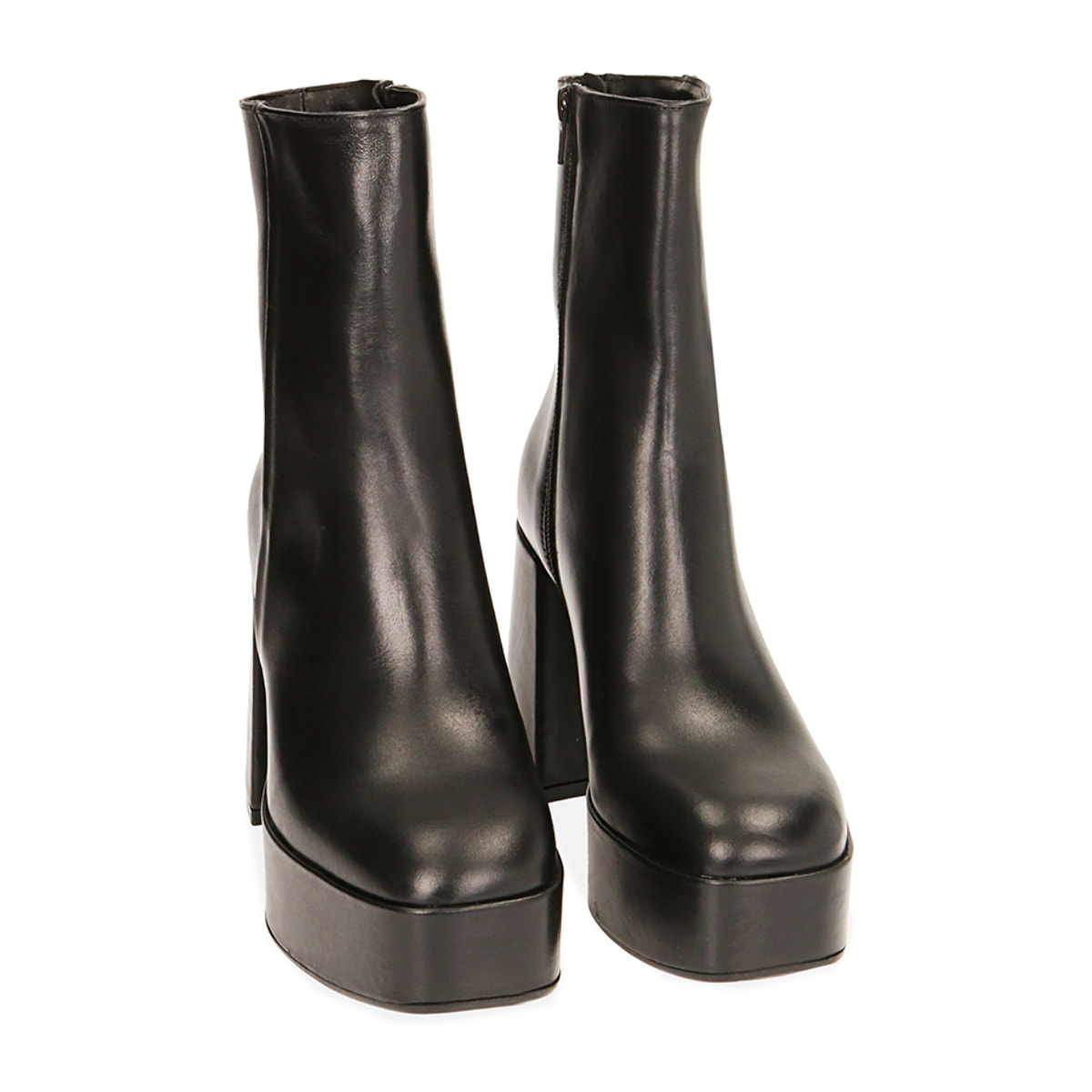 Botines beige, tacón 7,5 cm.