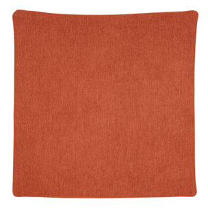 Housse de coussin passepoilée  - Effet velours - Terracotta