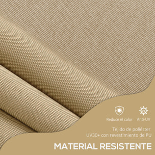 Toldo Manual Retráctil 3x1,2 m Toldo Exterior Terraza Enrollable Altura Ajustable con Manivela 210-300 cm Sin Taladro Protección UV30+ para Balcón Jardín Beige