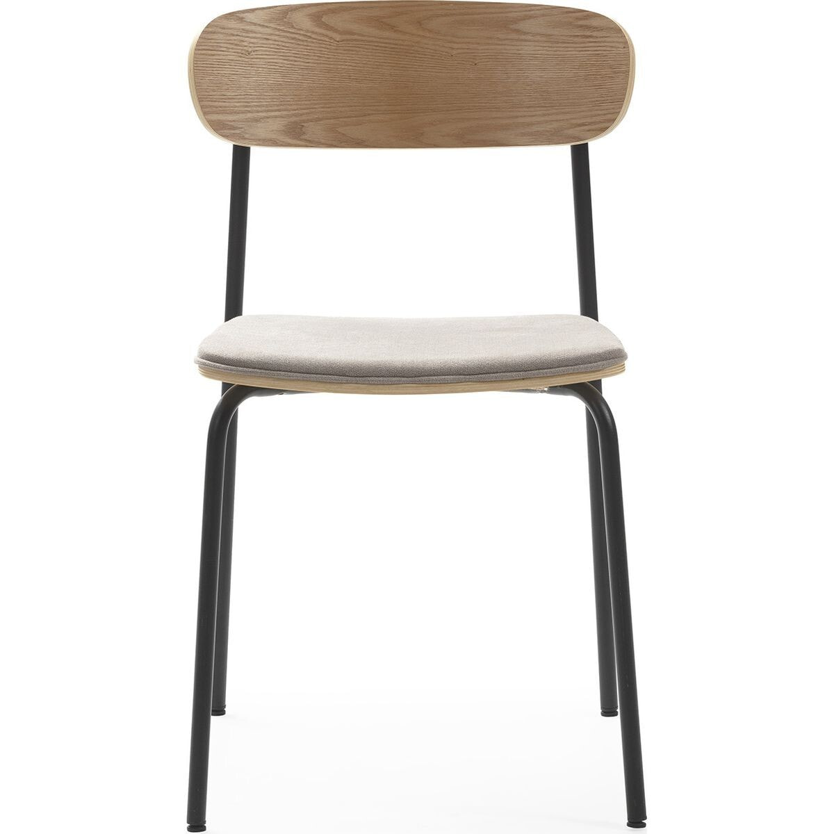 Lot de 2 chaises en tissu et effet bois - SVALA