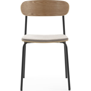 Lot de 2 chaises en tissu et effet bois - SVALA