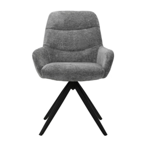 Chaise rotative 360 avec accoudoirs et pieds métal - 2 coloris - OSMAN