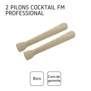 Lot de 2 pilons cocktail en bois FM Professional