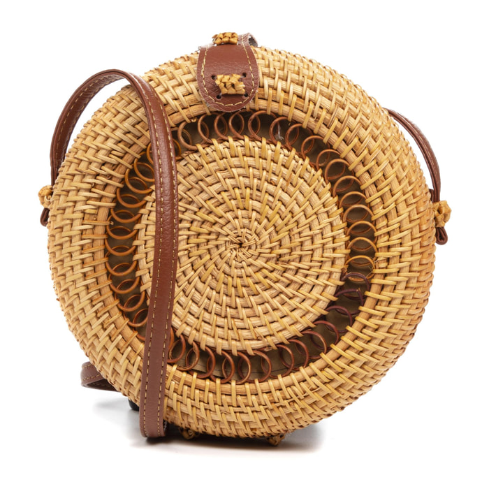 Borsa a tracolla Zafferana in rattan.