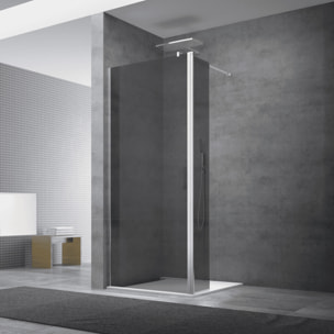 Paroi de douche à l'italienne 137x200cm Walk-in, verre fumé (WI140KS)
