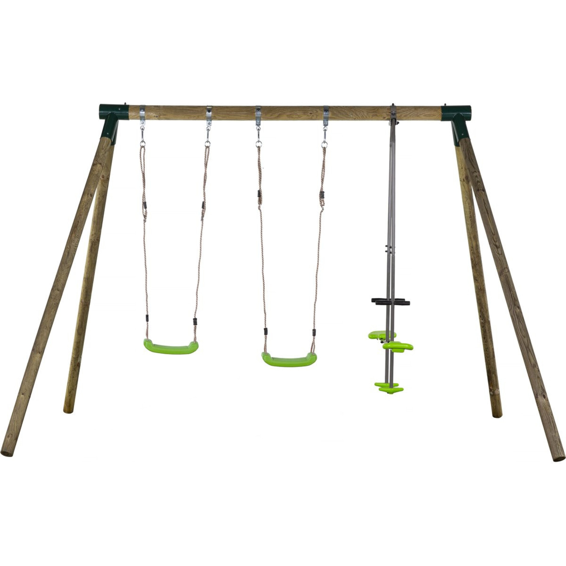 Portique bois "Lana" - Avec 2 balançoires et 1 vis-à-vis.