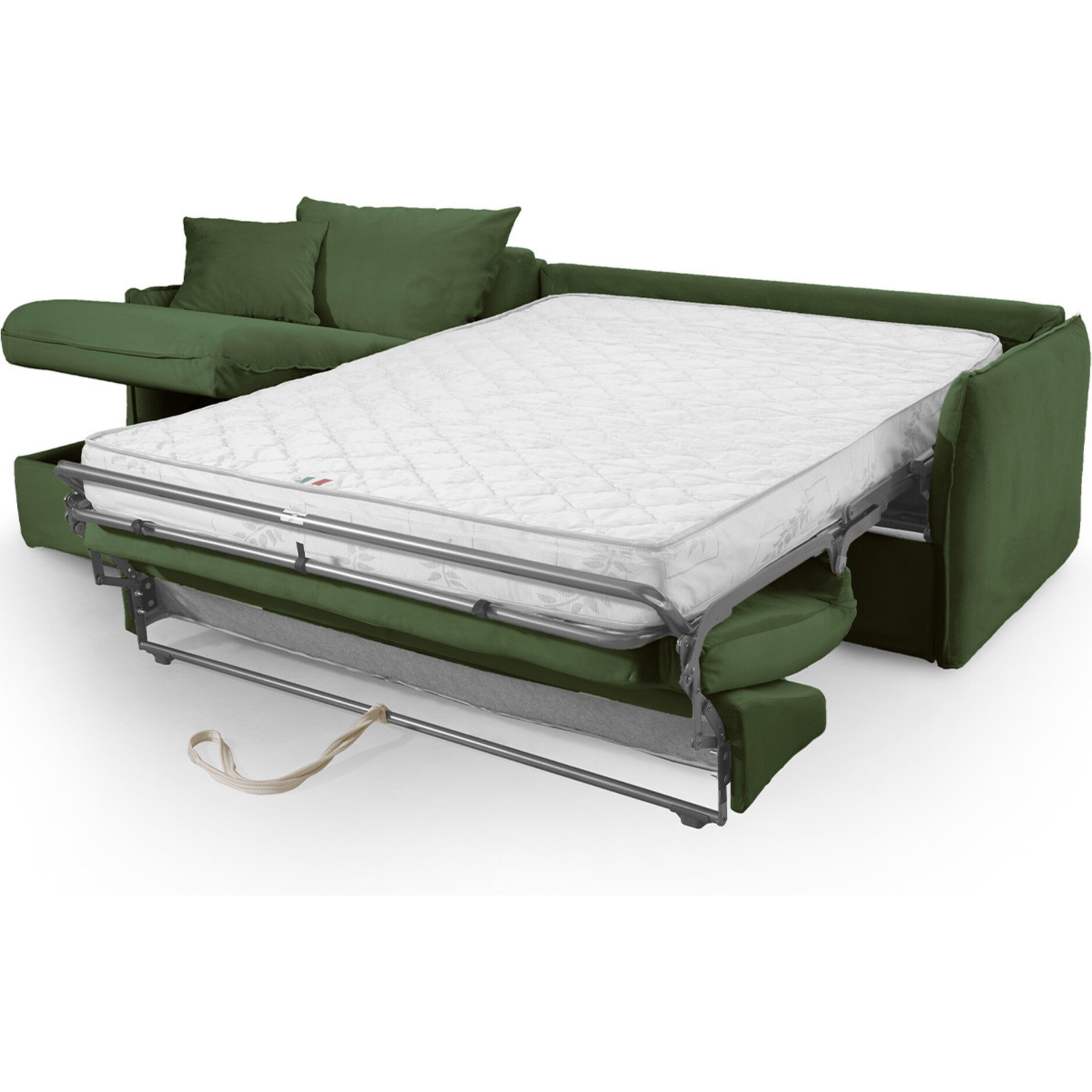 Canapé d'angle convertible express déhoussable 5 places en velours - GINA