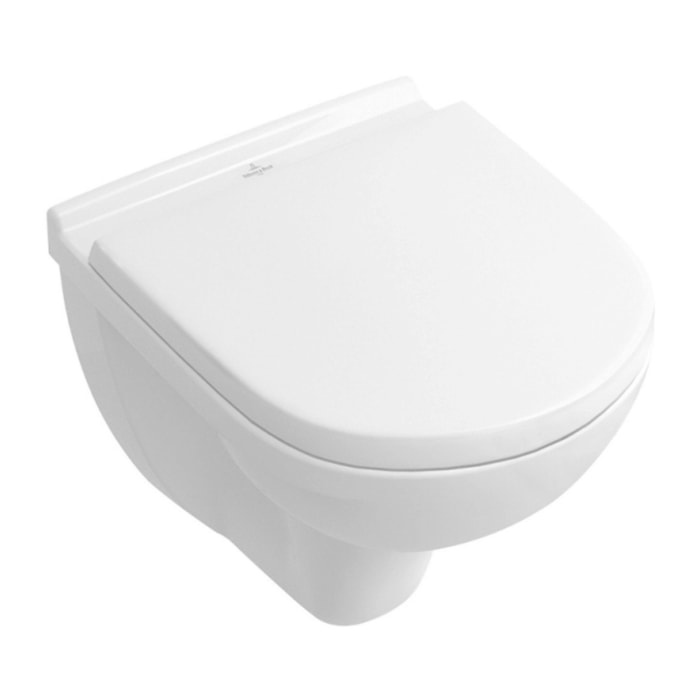 Cuvette WC suspendu compact sans bride Villeroy & Boch O.novo + abattant frein de chute