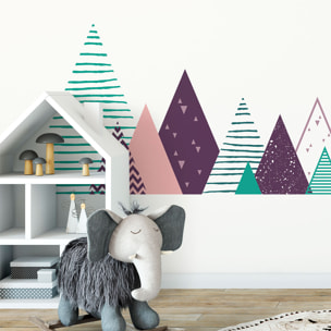 Stickers muraux enfants - Décoration chambre bébé - Autocollant Sticker mural géant enfant montagnes scandinaves MADOKA