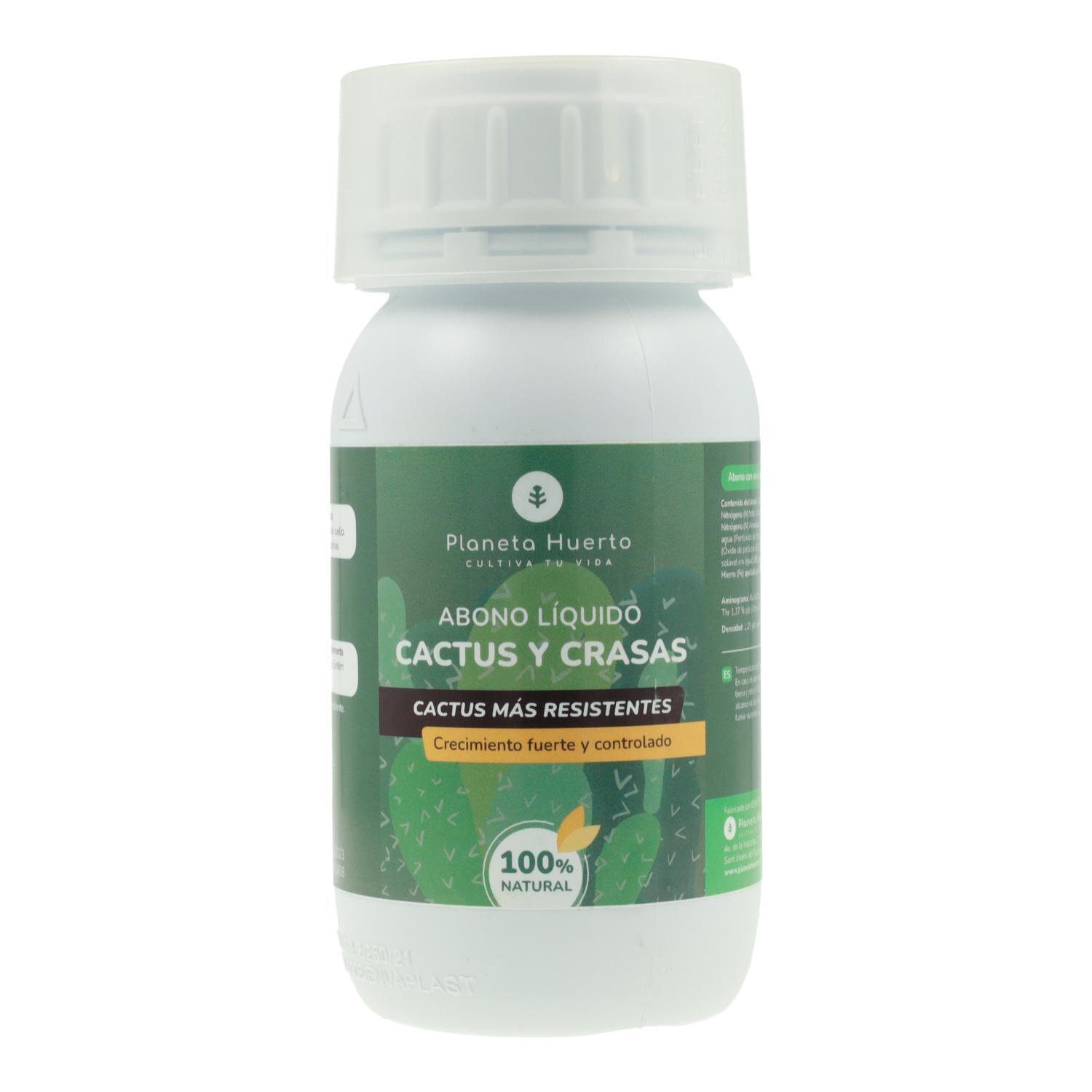 PLANETA HUERTO | Abono Líquido Cactus 250 ml: Fertilizante Orgánico Líquido Especializado en la Nutrición de Cactus y Suculentas con Alta Concentración de Aminoácidos y Nutrientes Esenciales