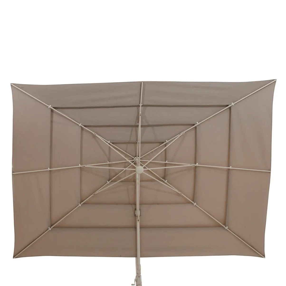 Parasol déporté rectangulaire multi-toile "Melhia" lin 4 x 3m en aluminium acier et oléfine