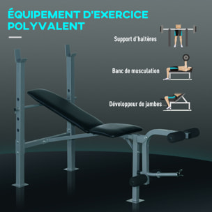 Banc de musculation Fitness entrainement complet dossier réglable curler