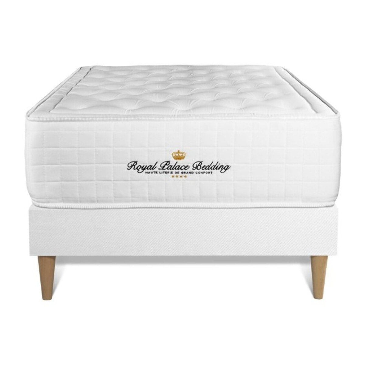 Ensemble Matelas à mémoire de forme maxi épaisseur Buckingham sommier KIT blanc + Sommier tapissier en kit cm d'épaisseur - Matelas à Mémoire de forme de 30cm d'épaisseur