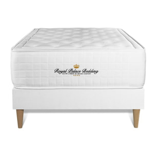 Ensemble Matelas à mémoire de forme maxi épaisseur Buckingham sommier KIT blanc + Sommier tapissier en kit cm d'épaisseur - Matelas à Mémoire de forme de 30cm d'épaisseur