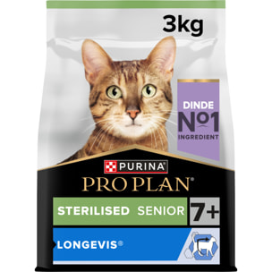 PRO PLAN Sterilised Senior 7+ LONGEVIS Dinde 3kg