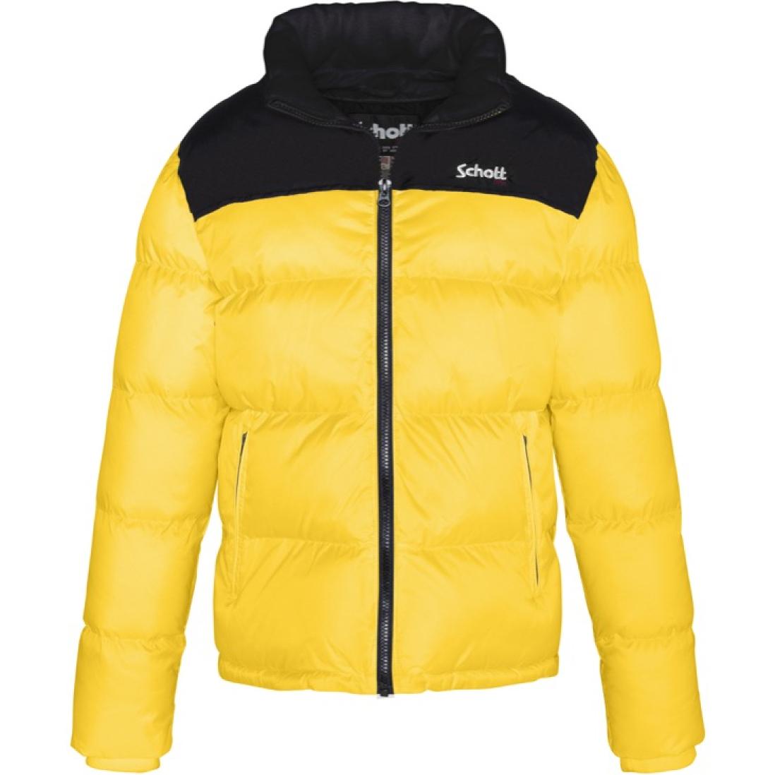 UTAH PADDED JACKET WITH YOKES & SCHOTT NYC CHEST EMBROIDERY BODY = 100% NYLON / YOKES = 60% COTTON 40% NYLON Giallo