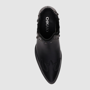 Botines de Piel - Negro - Tacón: 5 cm