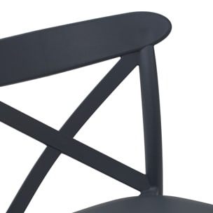 Set di 4 sgabelli LIVERPOOL in polipropilene antracite