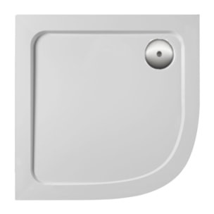 Receveur de douche 90 x 90 cm Flight quart de rond blanc avec bonde verticale chromé