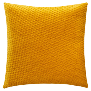 Coussin "Dolce" velours jaune moutarde 40x40cm