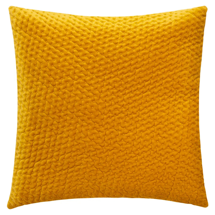 Coussin "Dolce" velours jaune moutarde 40x40cm