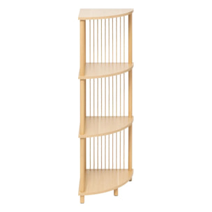 Etagère d'angle "Kord" 4 niveaux effet bois clair