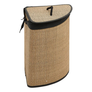 Panier à linge d'angle en bambou 48L
