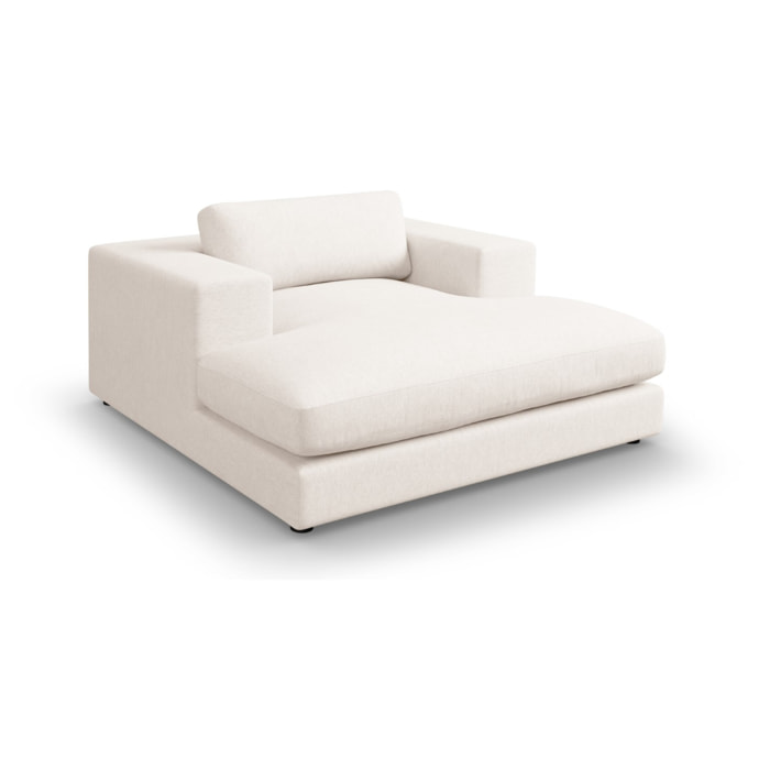 Méridienne "Tendance" en tissu structurel blanc