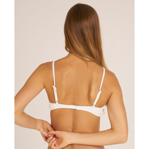 Top de bikini cerrado en tejido con textura