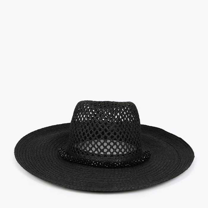 Cappello effetto cowboy in rafia