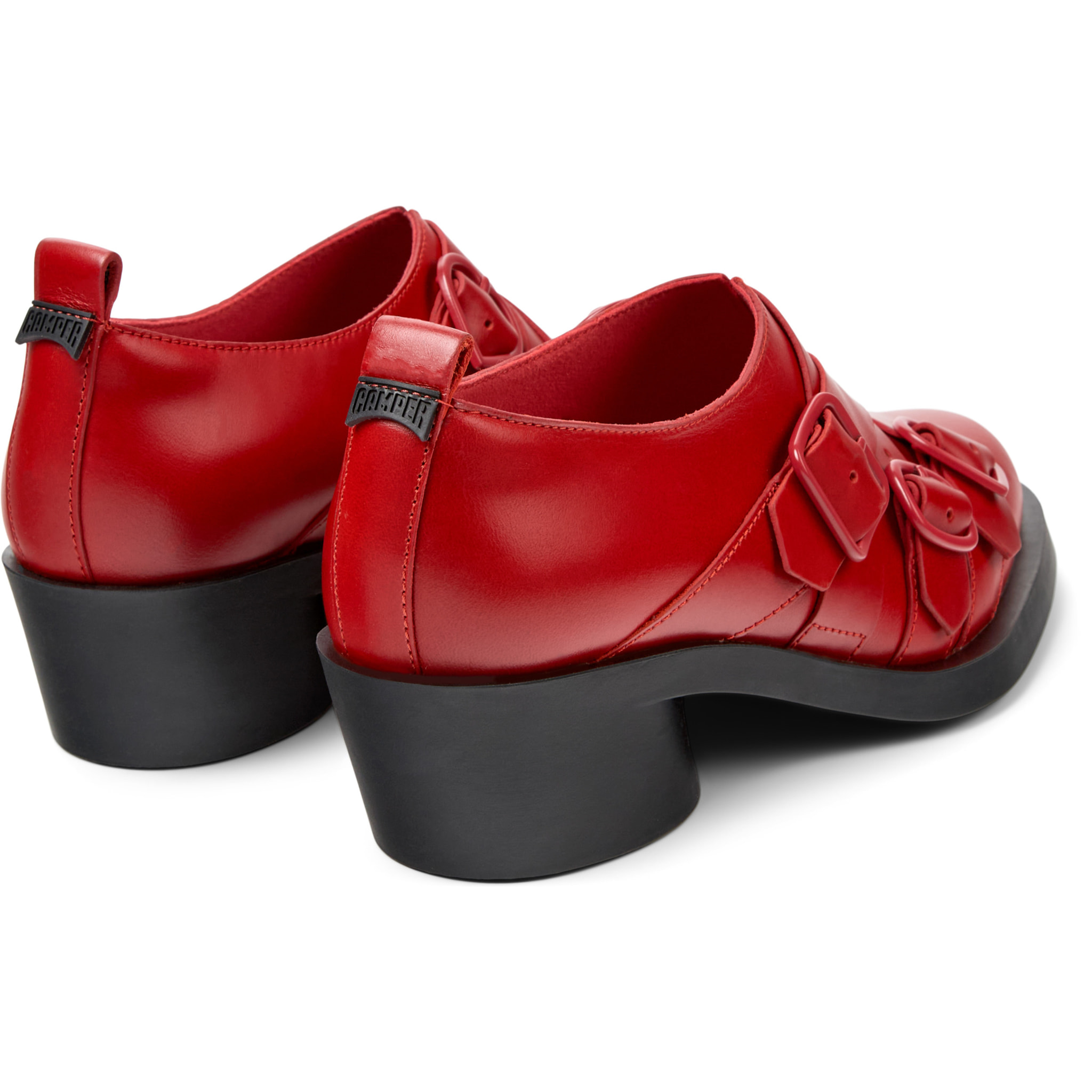 Zapatos de cordones - CAMPER Bonnie Twins - Rojo - Cuero liso