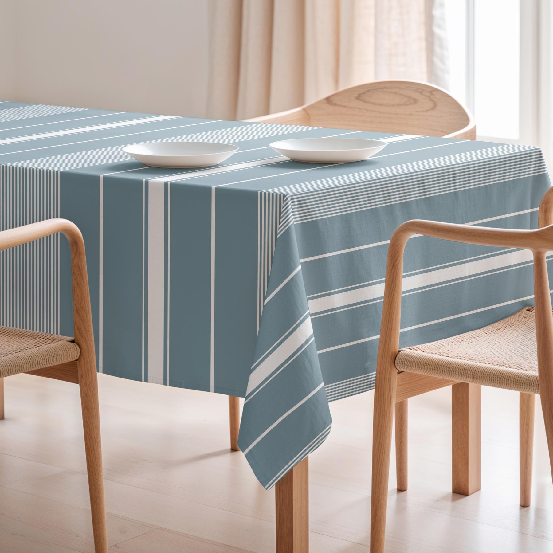 Nappe imprimée anti-tâches MALIBÚ BLEU