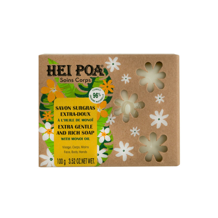 Savon Surgras Extra-Doux - Huile de Monoî 100g
