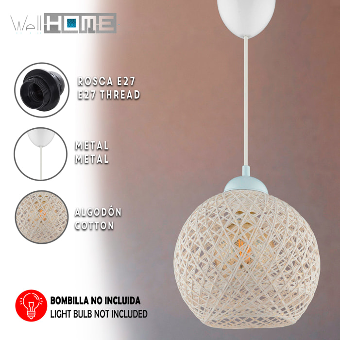 Lámpara de techo 54 cm. blanco, tipo E 27 Max 60 W